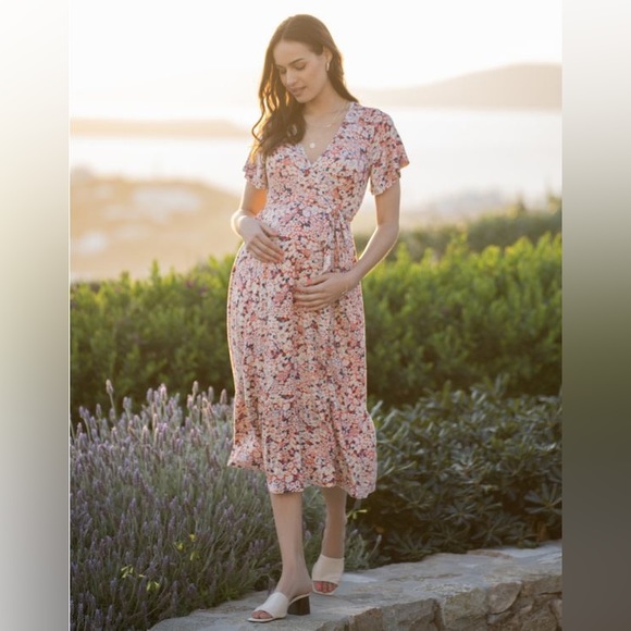 Seraphine Dresses & Skirts - Seraphine Retro Floral Wrap Maternity Dress Size 10
